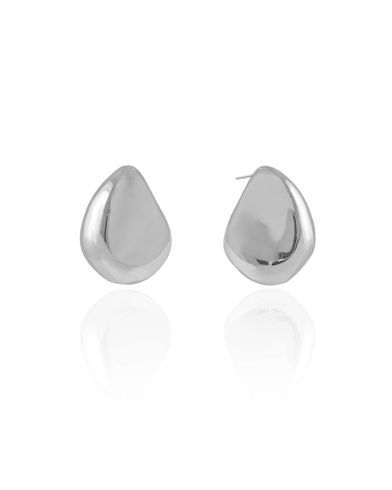 White Rhodium Plated Baroque Earrings