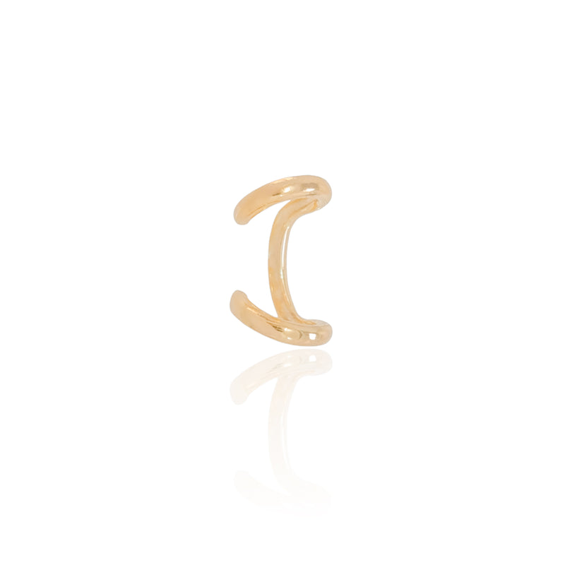 Smooth Piercing Fake with Two 18K Gold Plated Fillets