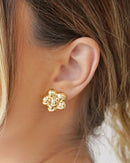 Plain Flower Earring 2.0 cm 18K Gold Plated