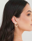 18K Gold Plated Hollow Hoop Earrings