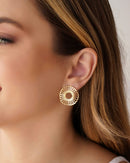 Textured Hollow Round Earring 2.4 cm 18K Gold Plated