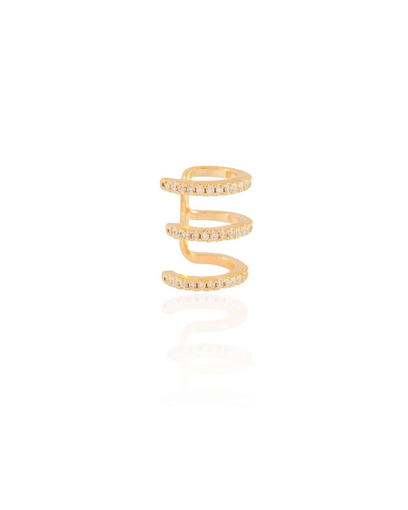 18K Gold Plated Crystal Studded Fake Piercing Filets