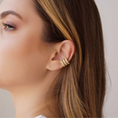 Gold Plated Crystal Pavé Dual-Band Ear Cuff