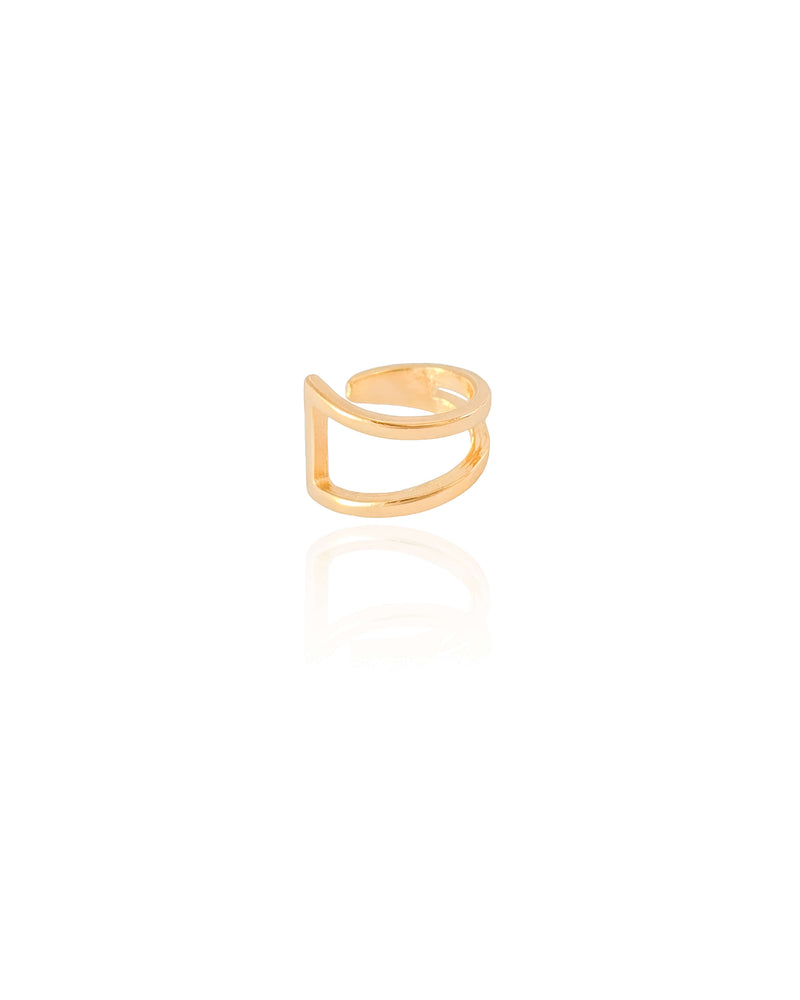 Piercing fake golden plated double