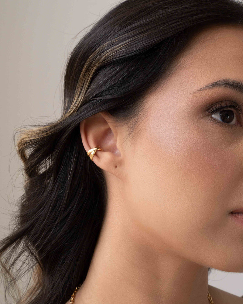 Piercing Fake en X de 7 mm plaqué or 18 carats