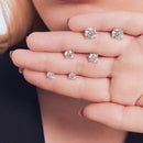 Boucles d'oreilles en pierre de moissanite de 5 mm