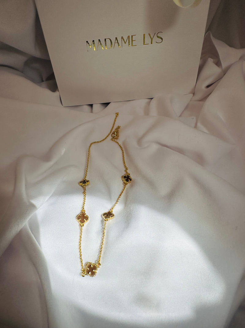 Collier Trèfle Marron