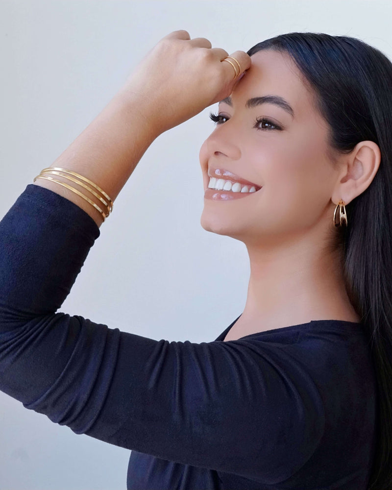 18K Gold Plated Triple Wire Bracelet