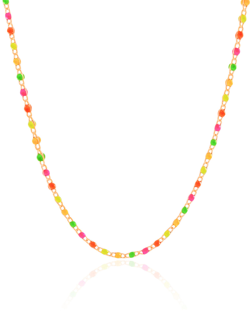 Choker coloré 2 mm plaqué or 18k