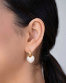 18K Gold Plated Heart Hoop Earrings with Zirconia