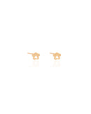 Pet Paw Earring Studded with Crystal 6 mm 18K Gold Plated