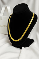 18K Gold Plated 5mm Thick Mesh Ribbon Necklace