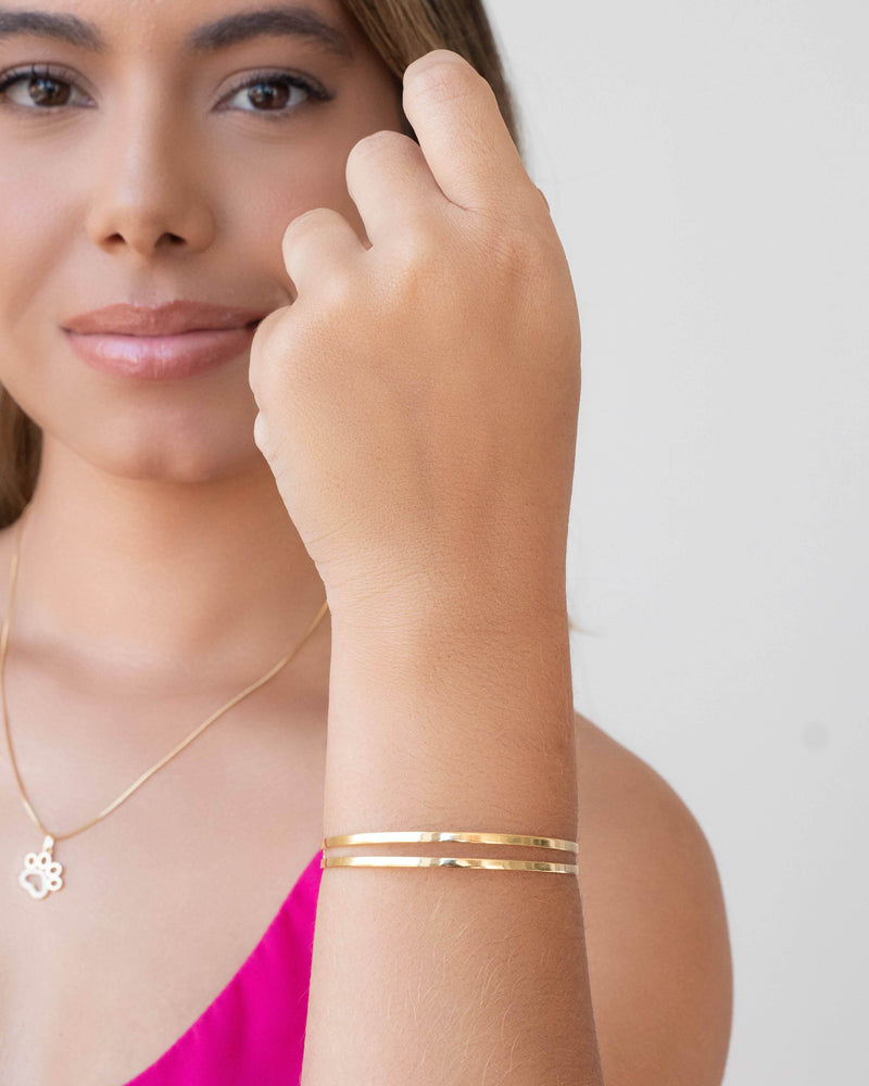 18K Gold Plated Two-Line Thin Bracelet