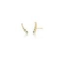 Boucles d’oreilles ear cuff avec zirconias bleus – Plaqué or