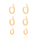 Trio of Smooth Drop Earrings 18K Gold Plated