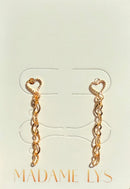 Golden Heart Chain Drop Earrings Grand