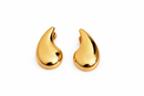 Boucles d’oreilles goutte organique et sculptural plaquées or 18K
