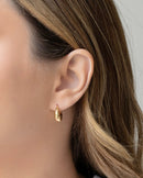 18K Gold Plated Smooth Rounded Click Hoop Earrings – 1.6 cm