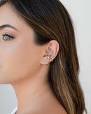 Sleek X-Shaped White Rhodium  Ear Cuff