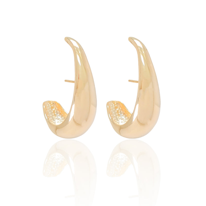 18K Gold Plated Smooth Half-Moon Ear Hook – 3.3 cm