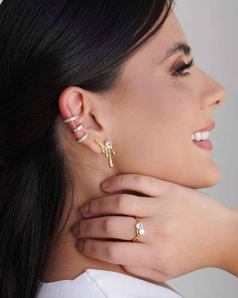 18K Gold Plated English Stud Piercing Fake