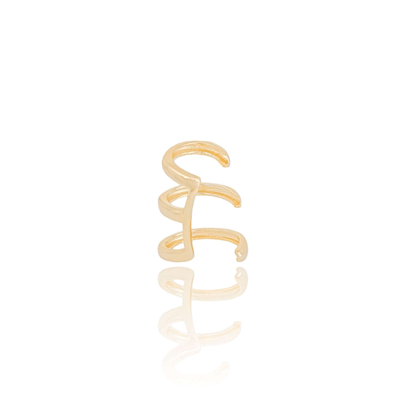 Three Smooth Threads Piercing Fake 18K Gold Plated