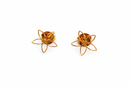 Boucles d’oreilles fleur ajourée plaquées or 18K