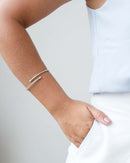 White Rhodium Plated Coil Bracelet