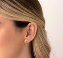 Textured Half Ball Earring 1 cm 18K Gold Plated