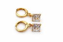 Boucle d’oreille pendentif zircone plaqué or 18k Grand