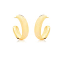 Boucles d’oreilles demi-créoles lisses – Plaqué or