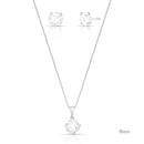 Ensemble collier et boucles d’oreilles zircone rond – Argent sterling 925