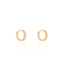 Click Hoop Earring Studded Crystal 1.3 cm 18K Gold Plated