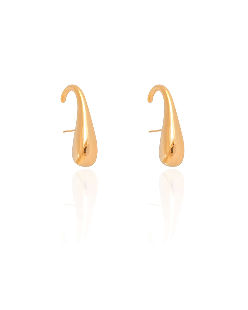 Smooth Teardrop Gold Plated Ear Hook – 2.4 cm