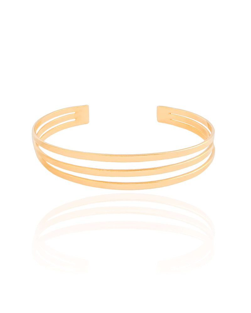 18K Gold Plated Triple Wire Bracelet