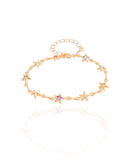 Children's Bracelet with Colorful Stars, 18K Gold Plated