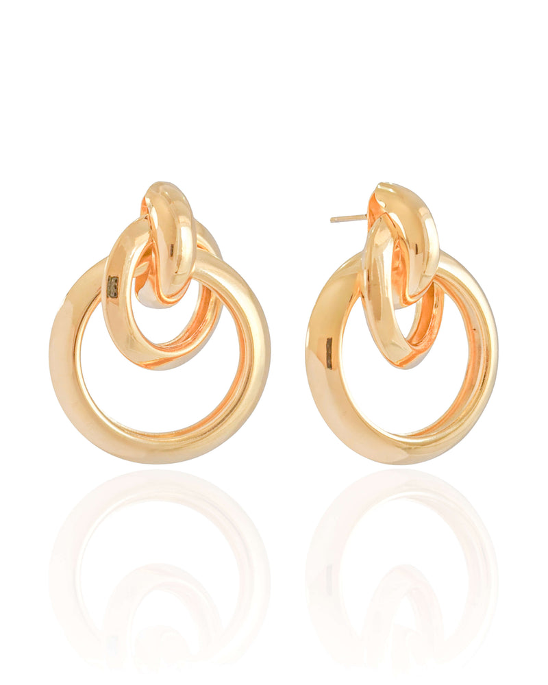 18K Gold Plated Interlaced Hoop Earrings