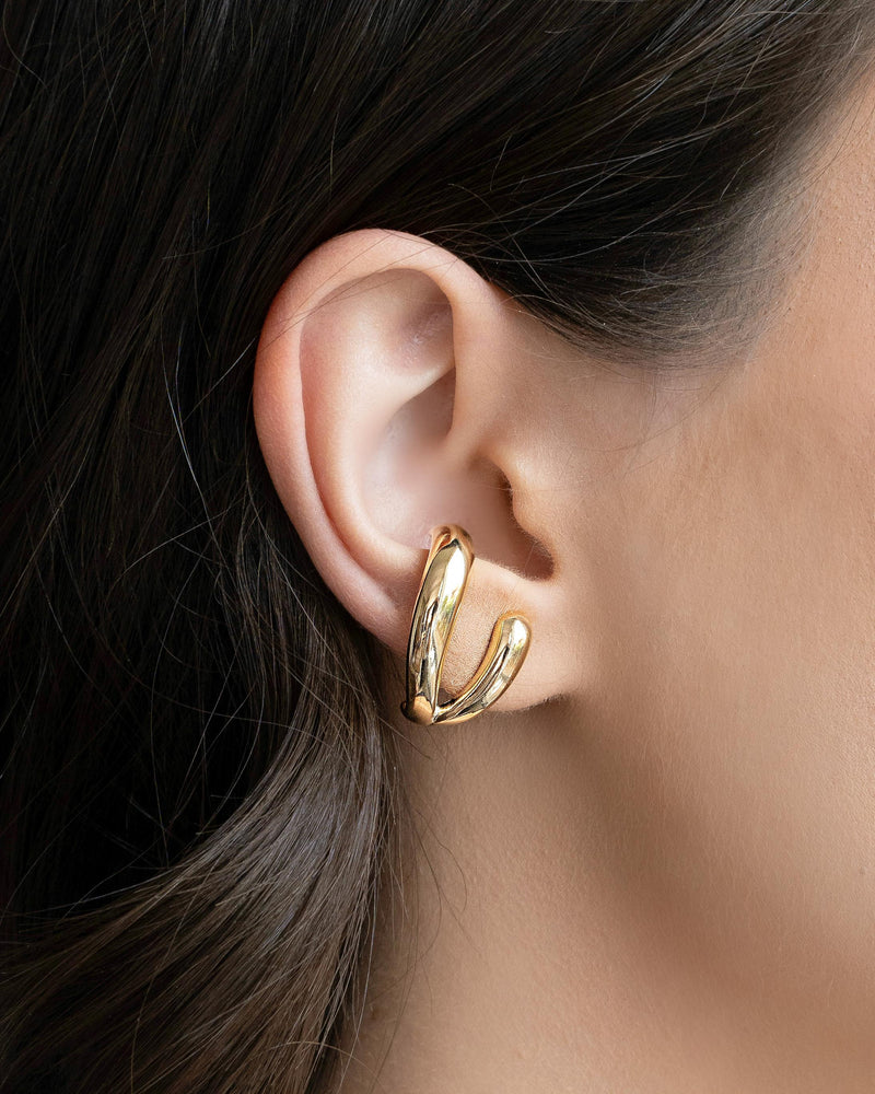 18K Gold Plated Smooth Double Line Ear Cuff