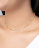 18K Gold Plated Colorful Beaded Choker – 2 mm
