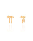 2.0 cm Plain Bow Earring 18K Gold Plated