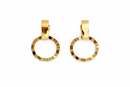 Boucles d’oreilles anneau géométrique texturé plaquées or 18K