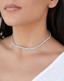 Riviera Crystal Choker in White Rhodium