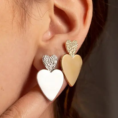 Boucles d’oreilles Doubles Cœurs