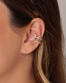 18K Gold Plated Crystal Studded Detailed Piercing Fake