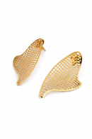 Boucles d’oreilles plaquées or 18K au design ajouré organique