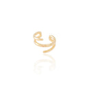 Piercing Fake Three Smooth Threads 18K Gold Plated