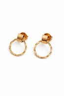 Boucles d’oreilles anneau torsadé plaquées or 18K