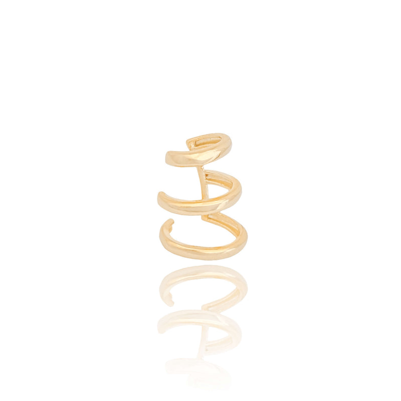 Three Smooth Threads Piercing Fake 18K Gold Plated