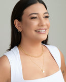 Necklace Details Round Pendant Light Point 18K Gold Plated