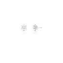 Boucles d’oreilles fleur avec cristaux et zirconias – Argent rhodié